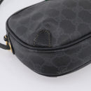GUCCI GG Supreme Web Sherry Line Bag PVC Black Gold 156 02 066 Auth 205045-11