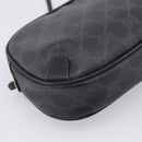 GUCCI GG Supreme Web Sherry Line Bag PVC Black Gold 156 02 066 Auth 205045-13