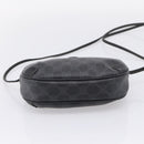 GUCCI GG Supreme Web Sherry Line Bag PVC Black Gold 156 02 066 Auth 205045-9