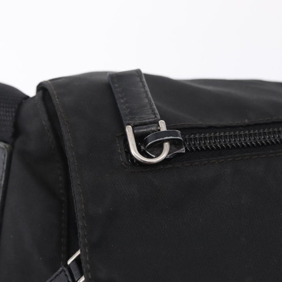 PRADA Shoulder Bag Nylon Black Silver Auth 205048