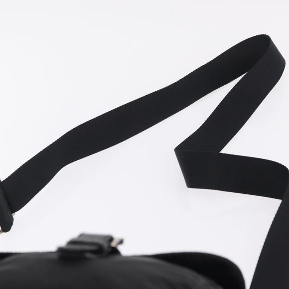 PRADA Shoulder Bag Nylon Black Silver Auth 205048