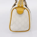 GUCCI GG Supreme Hand Bag PVC White Gold 193604 Auth 205049-5