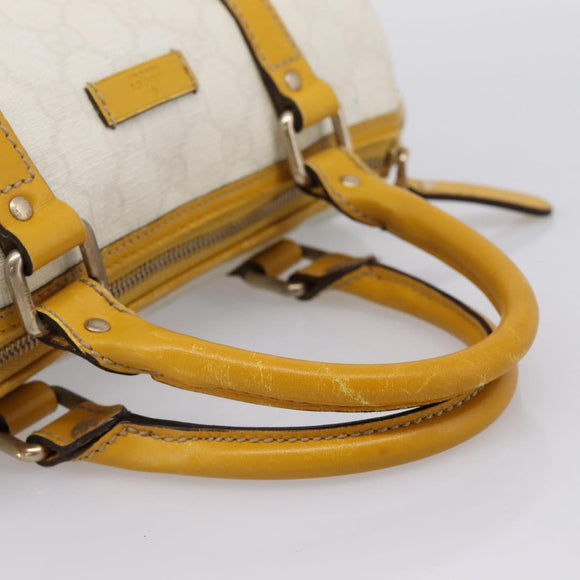 GUCCI GG Supreme Hand Bag PVC White Gold 193604 Auth 205049