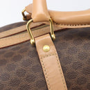 CELINE Macadam Canvas Boston Bag PVC Leather Brown Gold Auth 205050V-19