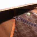 CELINE Macadam Canvas Boston Bag PVC Leather Brown Gold Auth 205050V-23