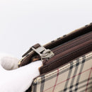 BURBERRY Nova Check Tote Bag Canvas Beige Silver Auth 205051-19