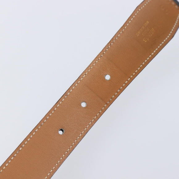 HERMES Chaine d Ancre Belt Leather 30.3"" 65 Gold Black Auth 205053M