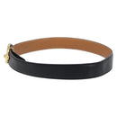 HERMES Chaine d Ancre Belt Leather 30.3"" 65 Gold Black Auth 205053M-3