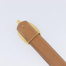 HERMES Chaine d Ancre Belt Leather 30.3"" 65 Gold Black Auth 205053M-7