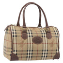 Burberrys Nova Check Hand Bag PVC Beige Gold Auth 205054-1