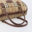 Burberrys Nova Check Hand Bag PVC Beige Gold Auth 205054-9