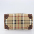 Burberrys Nova Check Hand Bag PVC Beige Gold Auth 205054-8