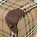 Burberrys Nova Check Hand Bag PVC Beige Gold Auth 205054-16