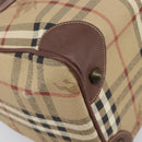Burberrys Nova Check Hand Bag PVC Beige Gold Auth 205054-17