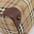 Burberrys Nova Check Hand Bag PVC Beige Gold Auth 205054-19