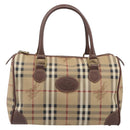Burberrys Nova Check Hand Bag PVC Beige Gold Auth 205054-13