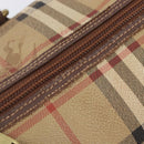 Burberrys Nova Check Hand Bag PVC Beige Gold Auth 205054-10