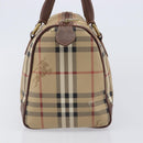 Burberrys Nova Check Hand Bag PVC Beige Gold Auth 205054-3