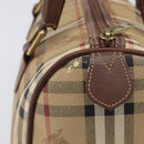 Burberrys Nova Check Hand Bag PVC Beige Gold Auth 205054-5