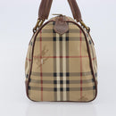 Burberrys Nova Check Hand Bag PVC Beige Gold Auth 205054-6
