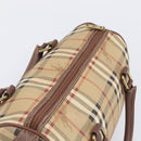 Burberrys Nova Check Hand Bag PVC Beige Gold Auth 205054-14