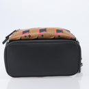 MCM Vicetos Logogram Backpack PVC Black Silver Auth 205055-13