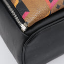 MCM Vicetos Logogram Backpack PVC Black Silver Auth 205055-15