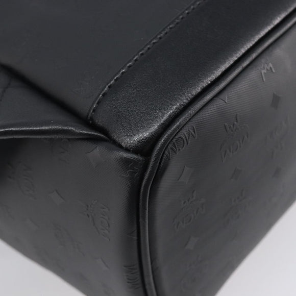 MCM Vicetos Logogram Backpack PVC Black Silver Auth 205055