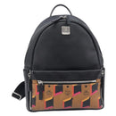 MCM Vicetos Logogram Backpack PVC Black Silver Auth 205055-2