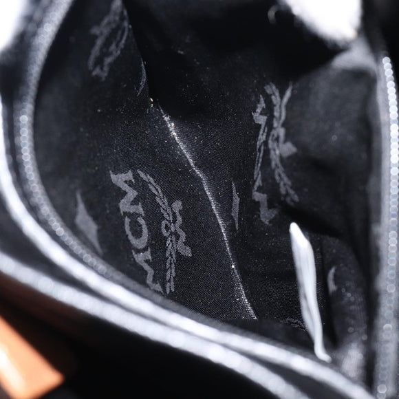 MCM Vicetos Logogram Backpack PVC Black Silver Auth 205055