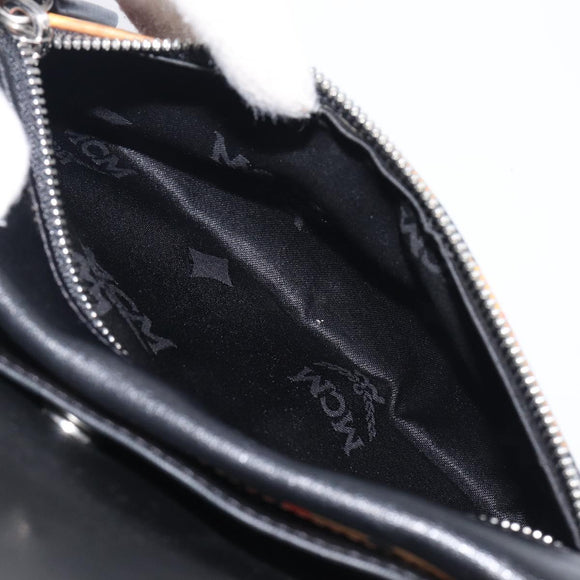 MCM Vicetos Logogram Backpack PVC Black Silver Auth 205055