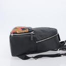 MCM Vicetos Logogram Backpack PVC Black Silver Auth 205055-4