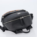 MCM Vicetos Logogram Backpack PVC Black Silver Auth 205055-6