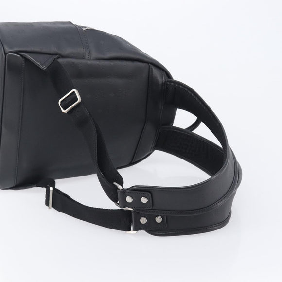 MCM Vicetos Logogram Backpack PVC Black Silver Auth 205055
