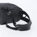 MCM Vicetos Logogram Backpack PVC Black Silver Auth 205055-9