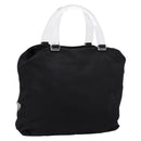 PRADA Hand Bag Nylon Black Silver Auth 205057-1