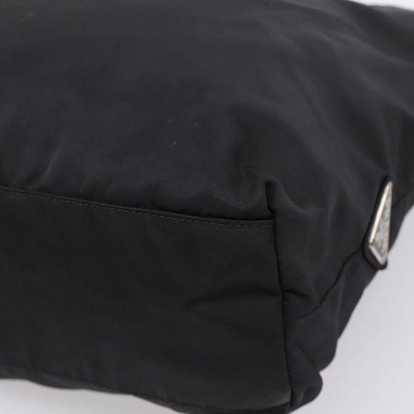 PRADA Hand Bag Nylon Black Silver Auth 205057