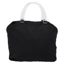 PRADA Hand Bag Nylon Black Silver Auth 205057-2