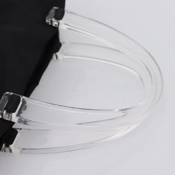 PRADA Hand Bag Nylon Black Silver Auth 205057