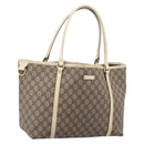 GUCCI GG Supreme Tote Bag PVC Beige Gold 197953 Auth 205060-1