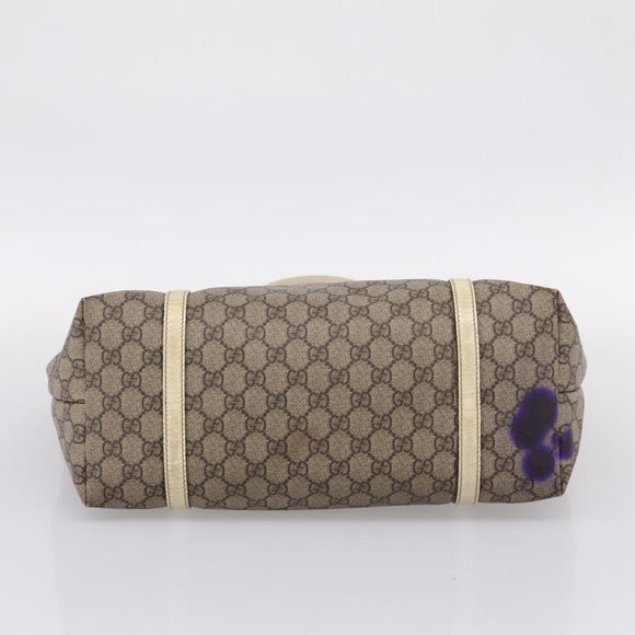 GUCCI GG Supreme Tote Bag PVC Beige Gold 197953 Auth 205060