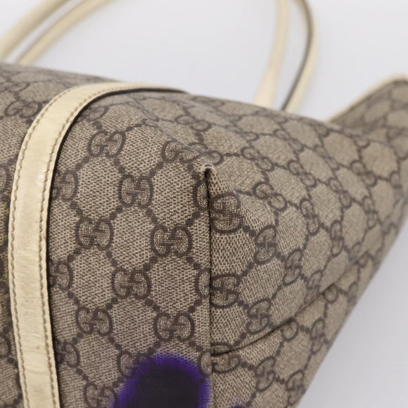 GUCCI GG Supreme Tote Bag PVC Beige Gold 197953 Auth 205060