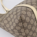GUCCI GG Supreme Tote Bag PVC Beige Gold 197953 Auth 205060-17