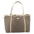 GUCCI GG Supreme Tote Bag PVC Beige Gold 197953 Auth 205060-13