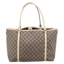 GUCCI GG Supreme Tote Bag PVC Beige Gold 197953 Auth 205060-2