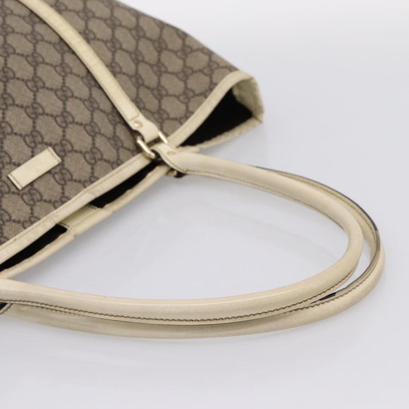GUCCI GG Supreme Tote Bag PVC Beige Gold 197953 Auth 205060