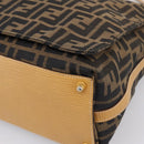 FENDI Zucca Canvas Shoulder Bag Brown Black Auth 205062-9