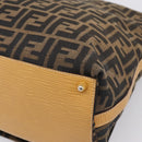 FENDI Zucca Canvas Shoulder Bag Brown Black Auth 205062-15