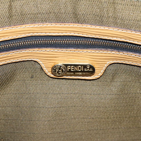 FENDI Zucca Canvas Shoulder Bag Brown Black Auth 205062