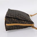 FENDI Zucca Canvas Shoulder Bag Brown Black Auth 205062-4